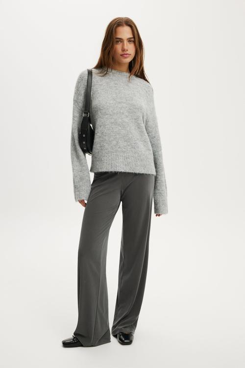 Luxe Crew Neck Sweater - Dreamy Mid Grey Marle
