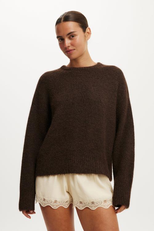 Luxe Crew Neck Sweater - Dreamy Dark Oak