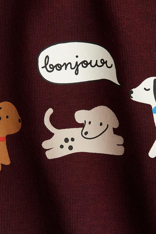 Printed sweatshirt - dark red/bonjour 