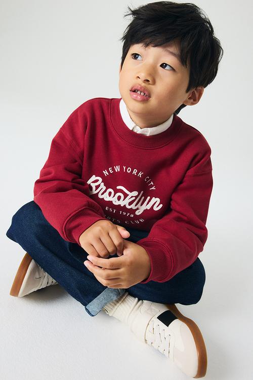 Printed sweatshirt - red/brooklyn