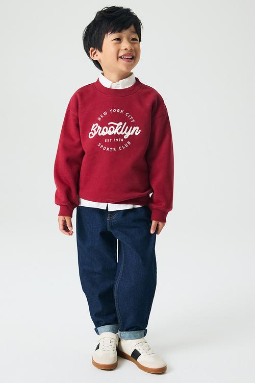 Printed sweatshirt - red/brooklyn