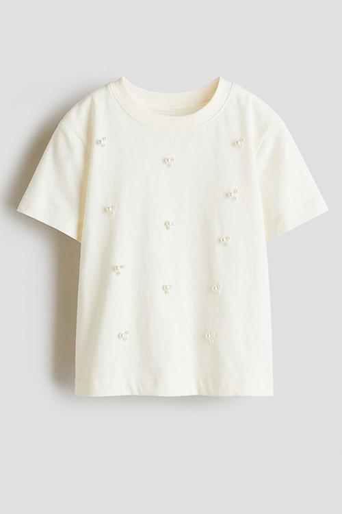 Cotton T-shirt - cream