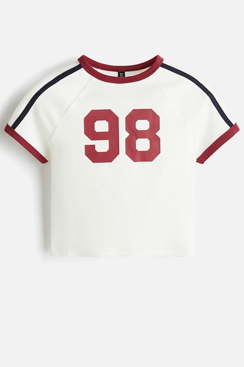 Cropped t-shirt - white 98