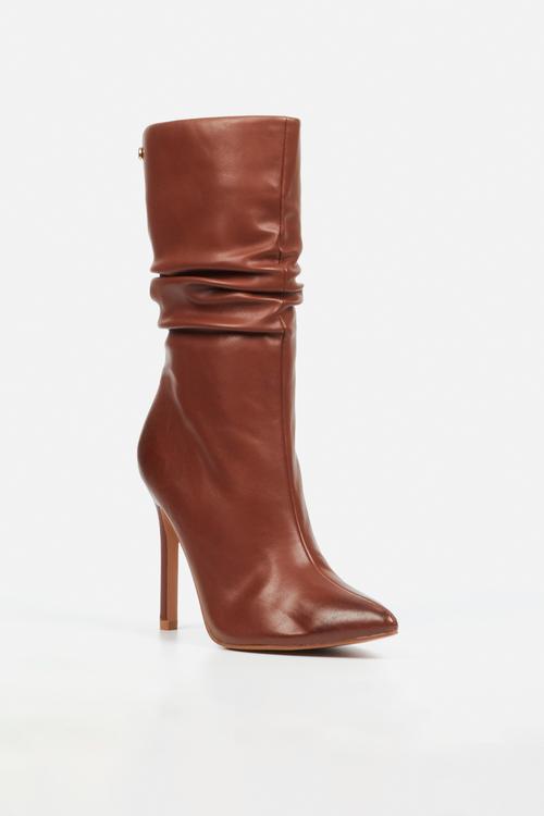 Boss 3 ruched heel ankle boot - brown
