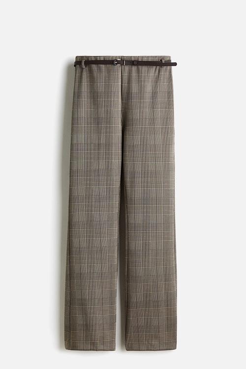 Belted trousers - dark brown checked