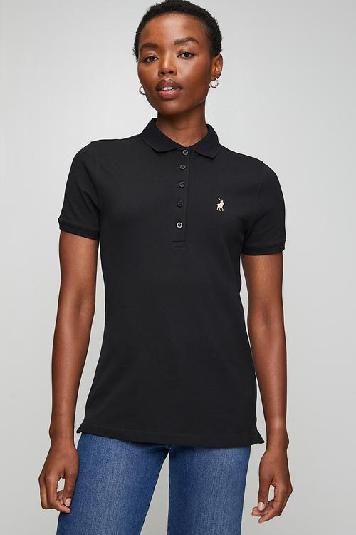 Wmn Margot Short Sleeve Golfer - Black