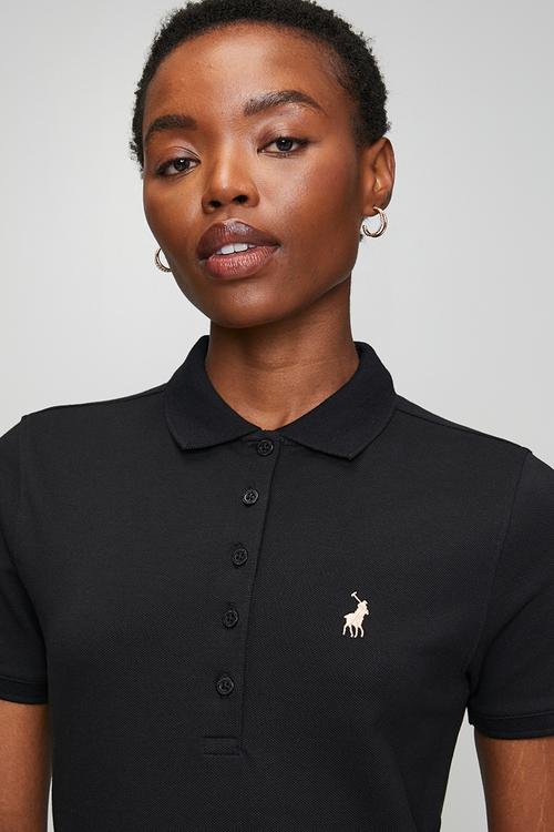 Wmn Margot Short Sleeve Golfer - Black