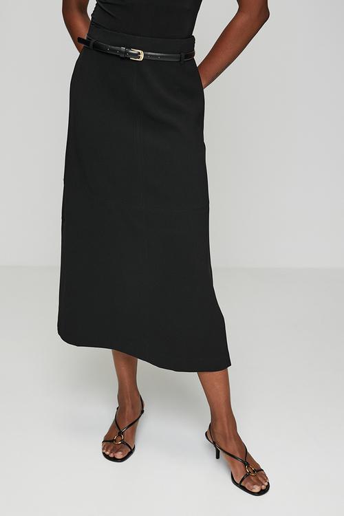 Millie belted midi skirt in black