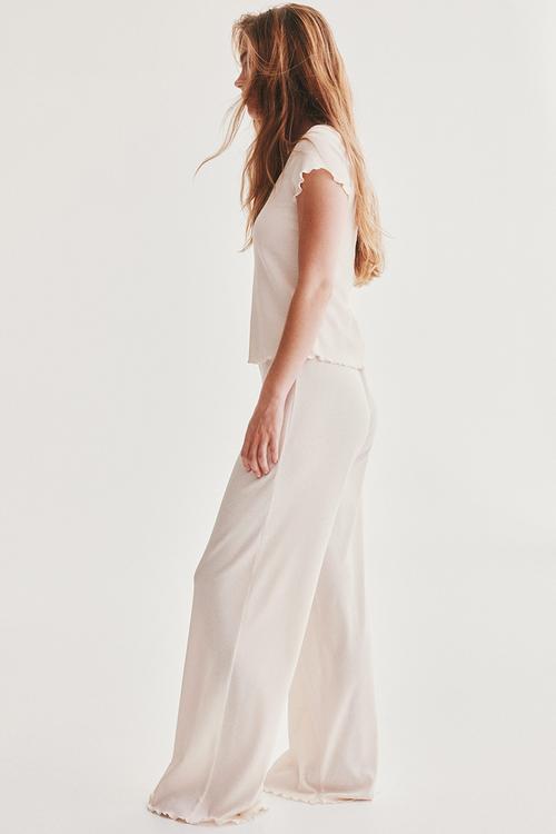 Ribbed pyjamas - cream