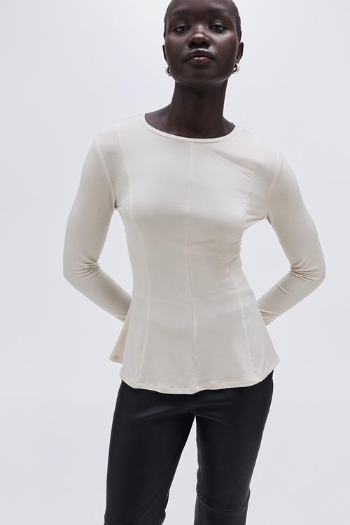 Peplum top - light-beige