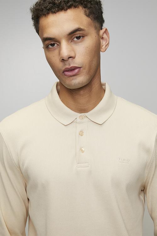 Kamo Pjc Ribbed Ls Golfer - Light Stone