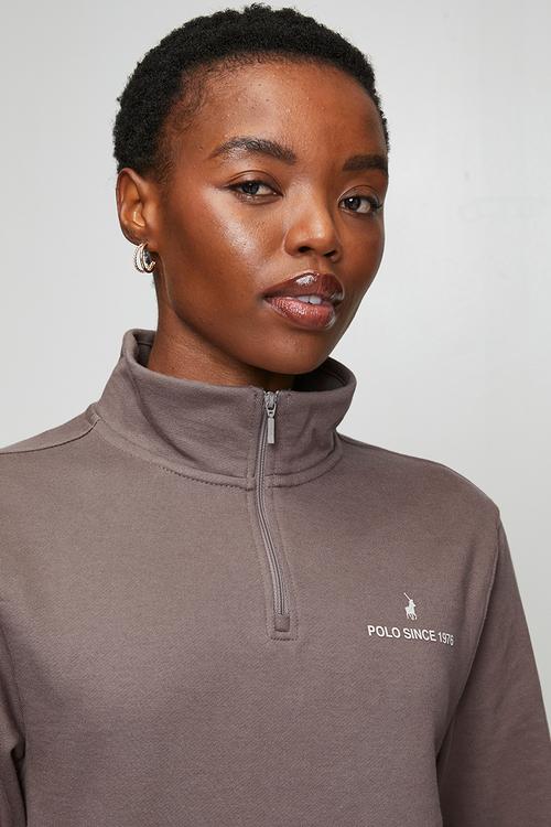 Wmn Harper Long Sleeve Quarter Zip Track Top - Iron