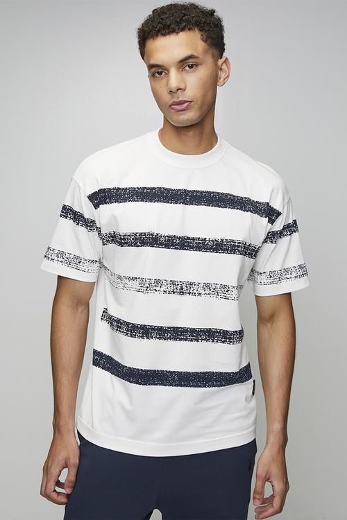 Pabi Pjc Ss Gradient Stripe Logo Tee - White