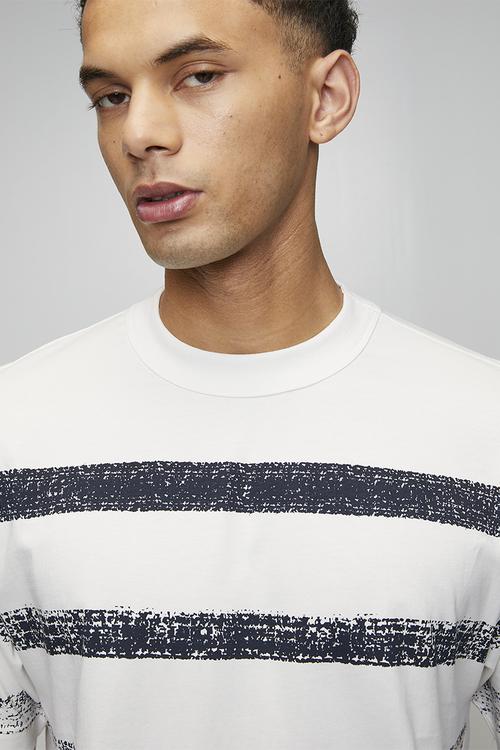 Pabi Pjc Ss Gradient Stripe Logo Tee - White