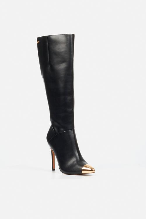 Boss 35 gold toe long heel boot - black
