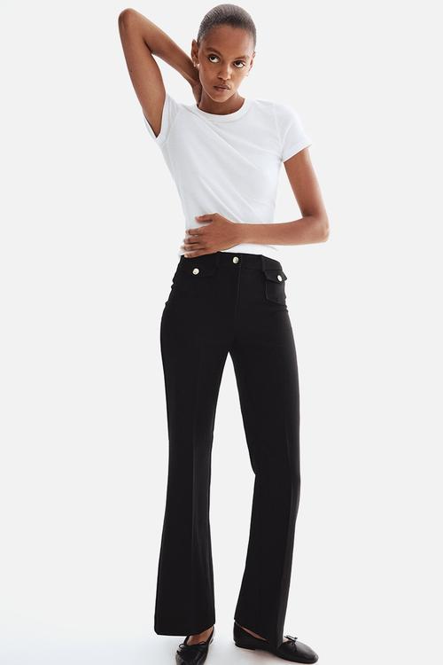 Flared trousers - black