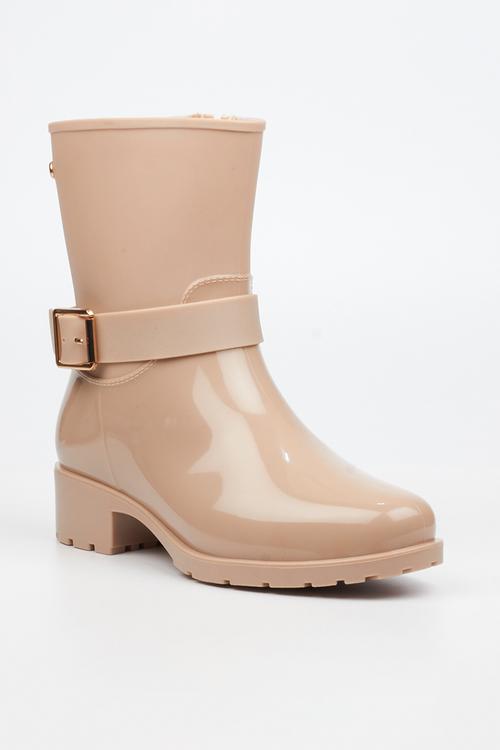 Cloudy 2 gold buckle rain ankle boot - taupe