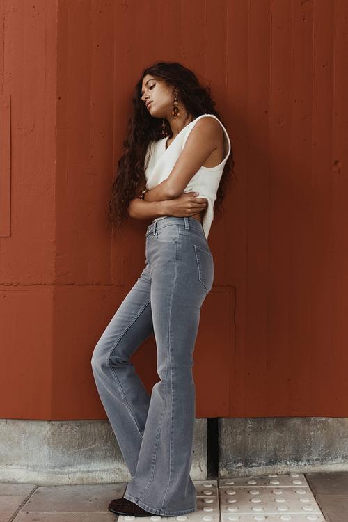 Flared high jeans -  washed grey