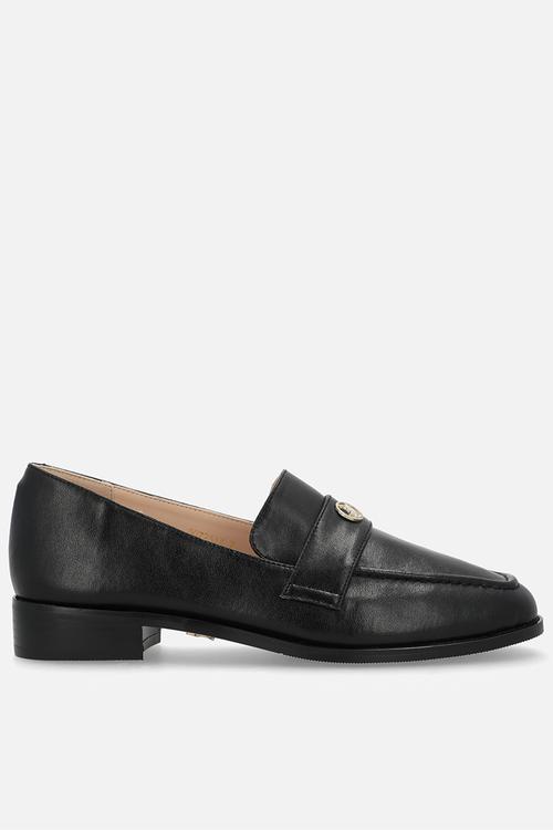 Circle trim loafer - black