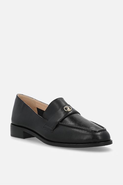 Circle trim loafer - black