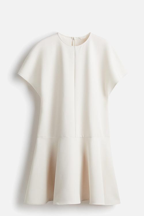 Butterfly-sleeved dress - cream