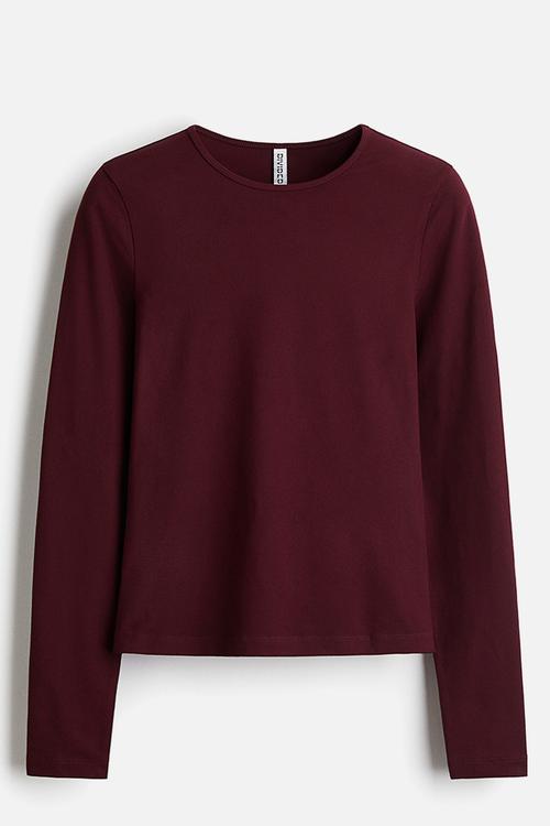 Soft jersey top - burgundy
