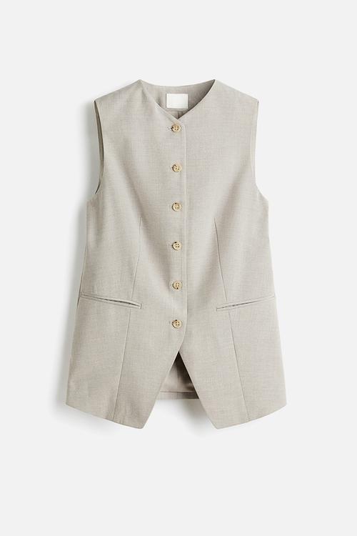 Long waistcoat - light beige marl