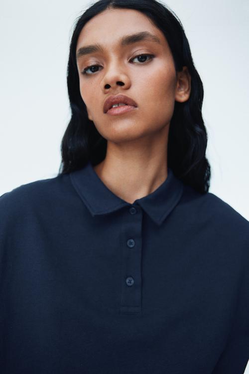 Cotton polo shirt - dark dusty blue 