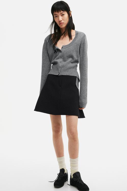 H&M Studio: Wool cardigan - grey marl