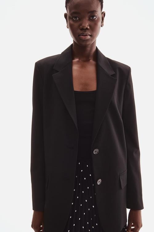 Long blazer - black