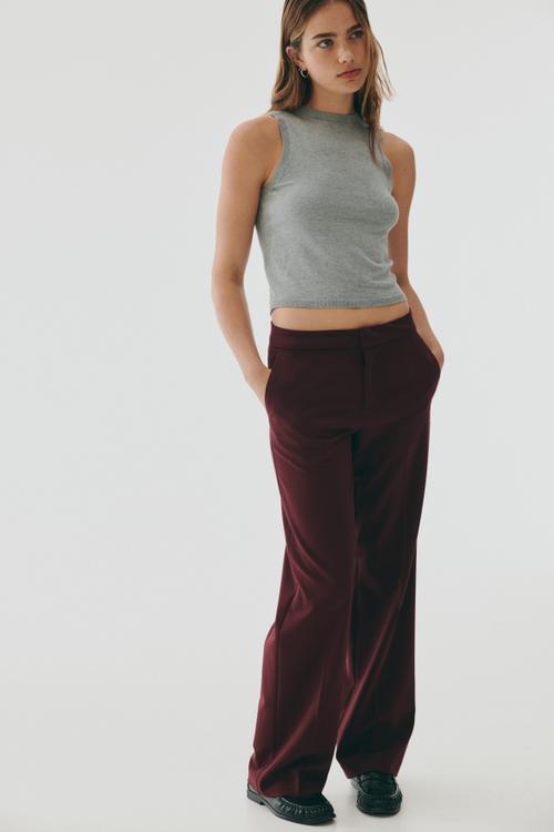 Tailored trousers - burgundy