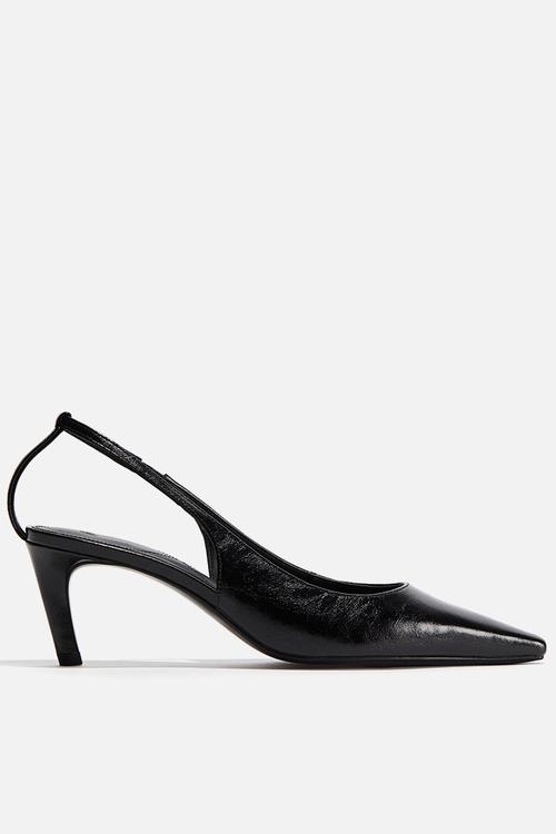 Heeled slingbacks - black