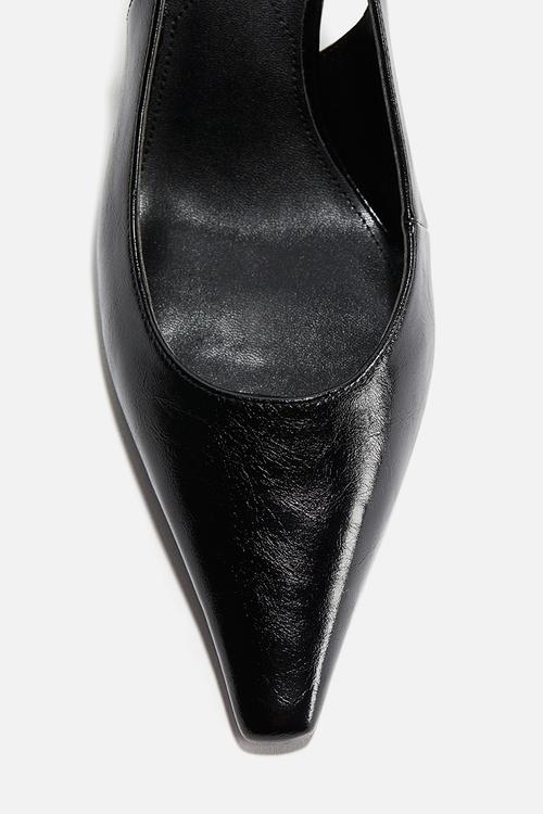 Heeled slingbacks - black