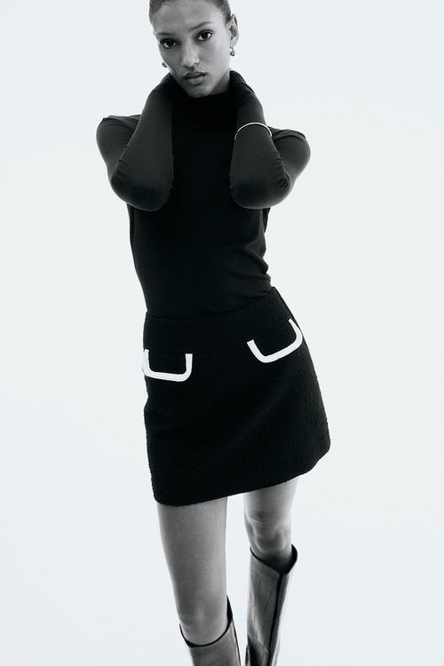 Bouclé skirt - black