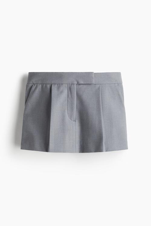 Tailored mini skort - grey