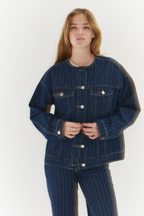 Denim jacket - denim blue/pinstriped