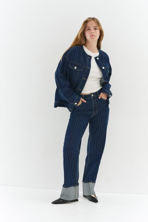 Denim jacket - denim blue/pinstriped