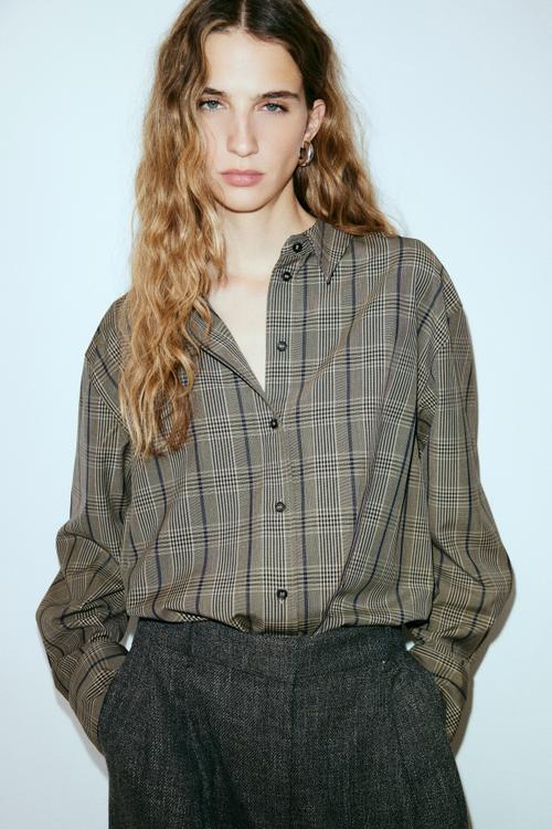 Oversized shirt - beige/checked 