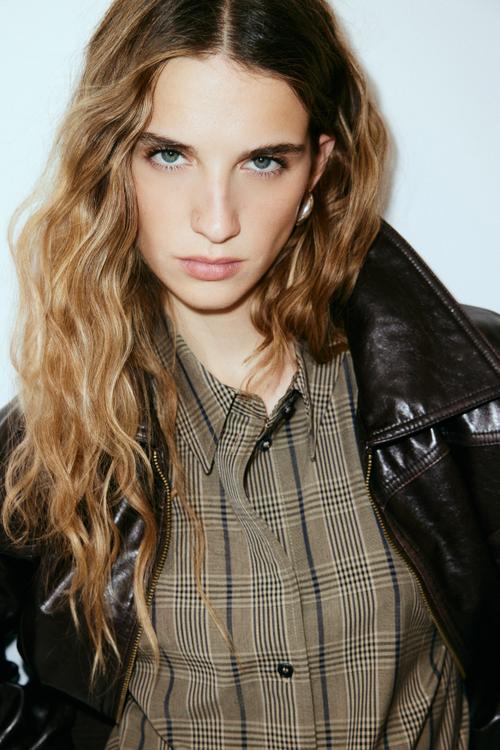Oversized shirt - beige/checked 