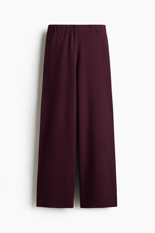 Wide pull-on trousers - plum purple 
