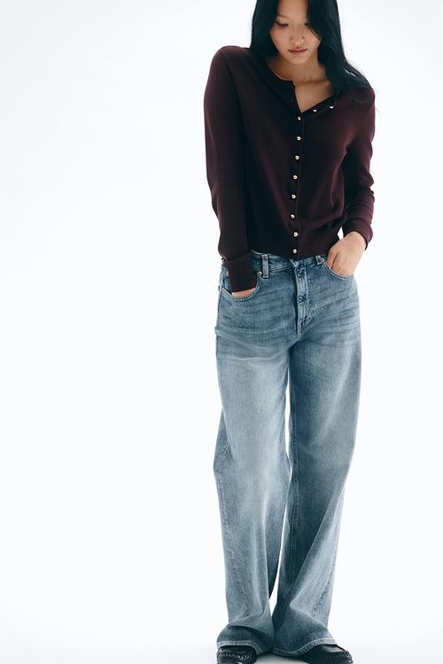 Knitted cardigan - burgundy