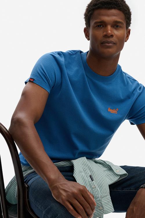Essential Logo Emb Tee - Pilot Mid Blue