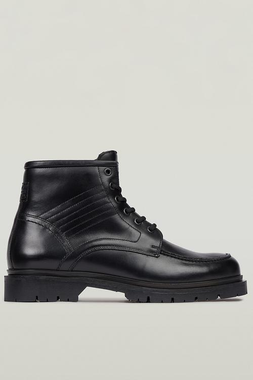 Tyler Boot Mid Moq Lea M - Black leather