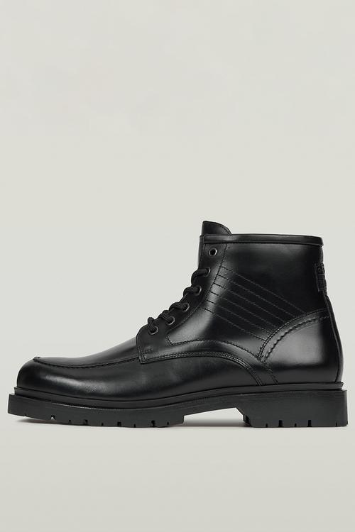 Tyler Boot Mid Moq Lea M - Black leather