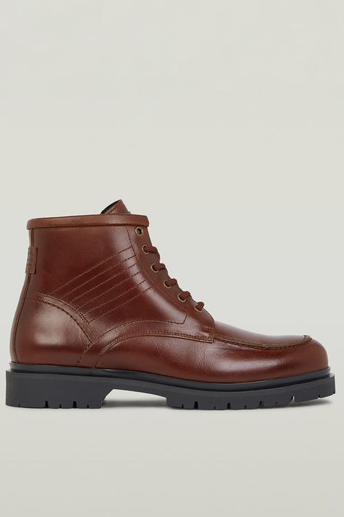 Tyler Boot Mid Moq Lea M - Redbrown leather