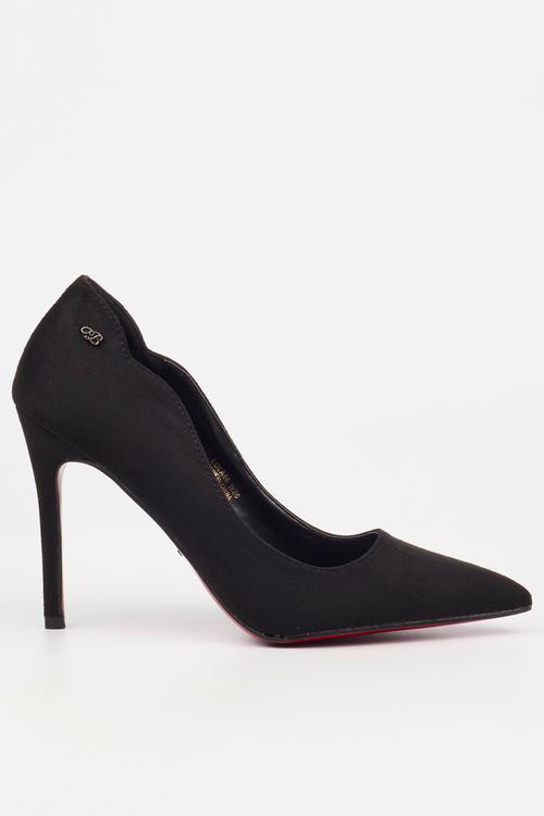 Lola 66 classic scallop heel - black