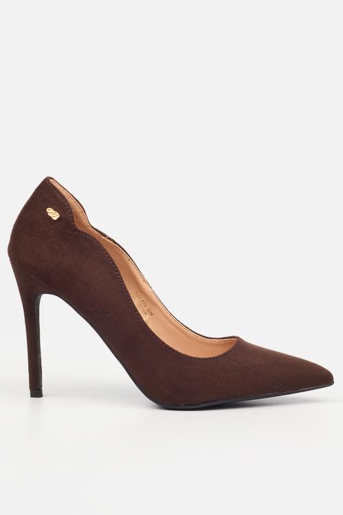Lola 66 classic scallop heel - chocolate