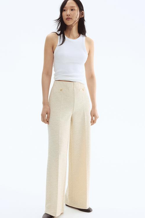 Wide trousers - cream