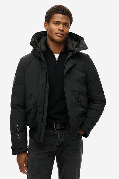 City Padded Bomber Jacket - Black