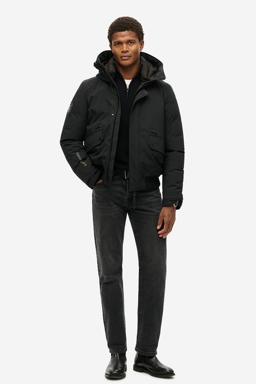 City Padded Bomber Jacket - Black